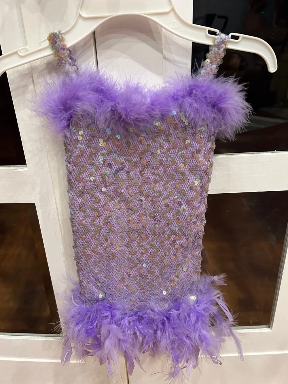 Lilac Sequin & Feather Kids Costume Dress